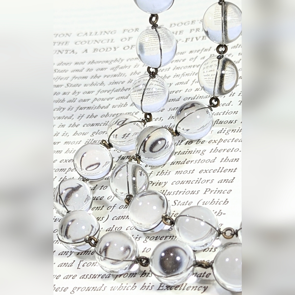 GORGEOUS Early Deco Era Wire Wrapped Pools Of Light Rock Crystal Necklace - Picture 7 of 10